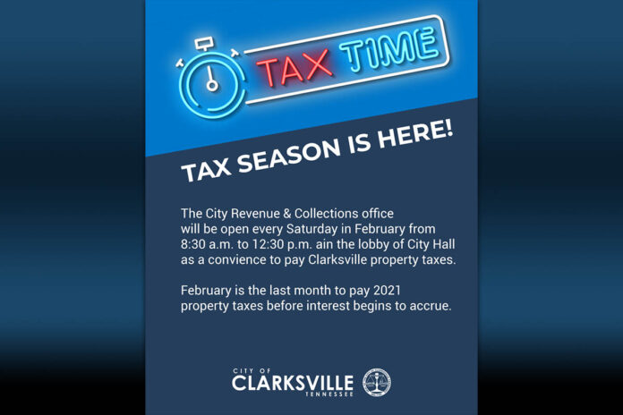 City of Clarksville Revenue and Collections office will be open on Saturdays during February