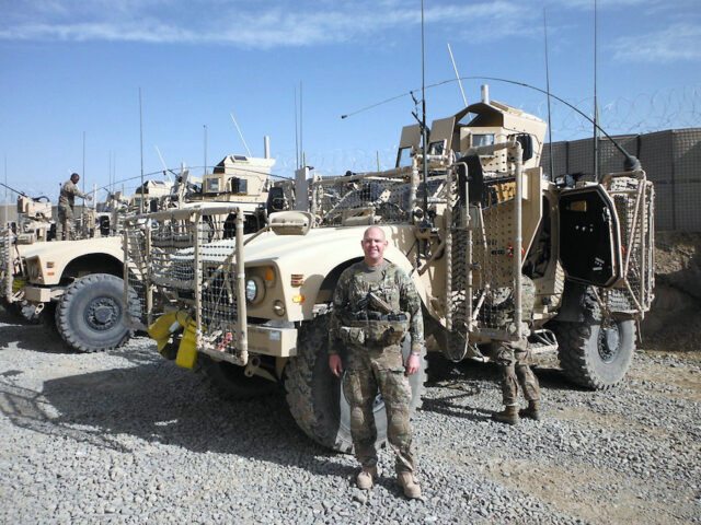 Lt. Col. Mark Barton before a patrol in March 2013. (APSU)