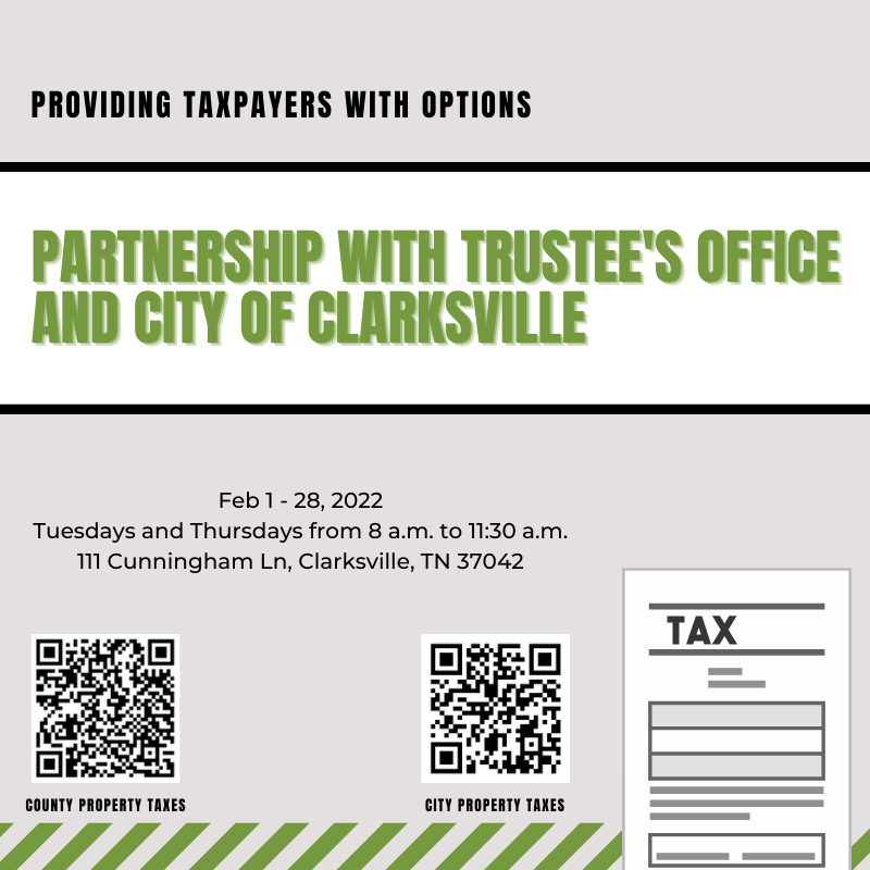 Montgomery County County Trustee's Office, City of Clarksville partner to  help residents with Property Tax Payments - Clarksville Online -  Clarksville News, Sports, Events and Information