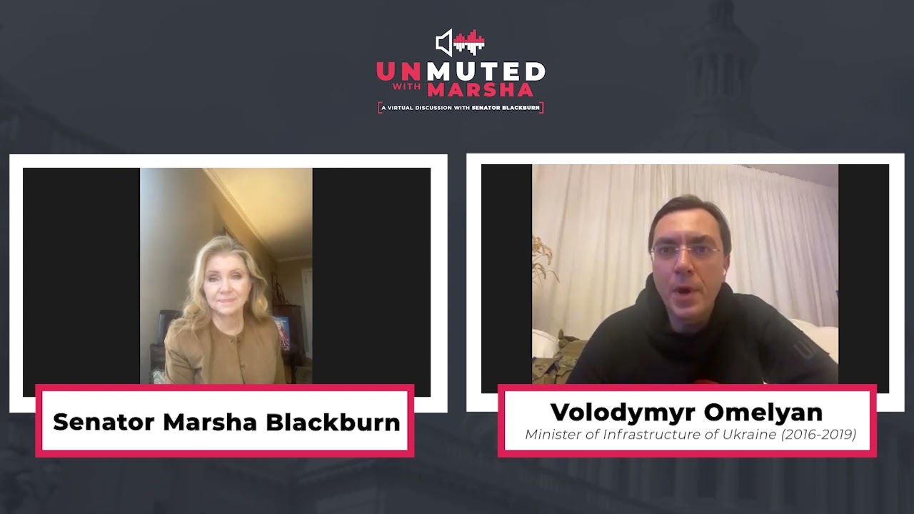 Senator Marsha Blackburn Speaks With Former Ukrainian Minister Of Infrastructure Volodymyr Omelyan