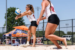 Austin Peay State University Beach Volleyball drops matches to Palam Beach Atlantic and Florida Atlantic on first day of the FAU Beach Burrow Bash. (Eric Elliot, APSU Sports Information)