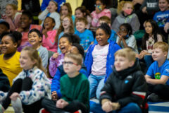 Barksdale Elementary students react to the Nashville Opera’s “Goldi B. Locks and the Three Singing Bears.” (APSU)