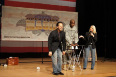 Jeff and Kimberly Bornstein perform their magic and mind-reading with an audience member.