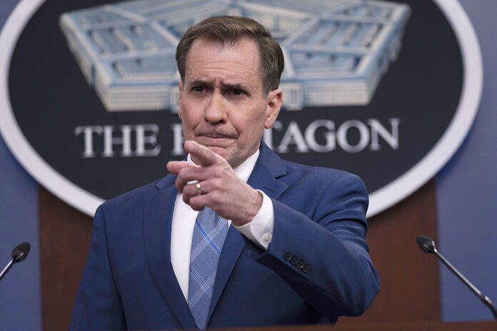 Pentagon Press Secretary John F. Kirby holds a press briefing at the Pentagon, March 22nd, 2022. (Lisa Ferdinando, DOD)