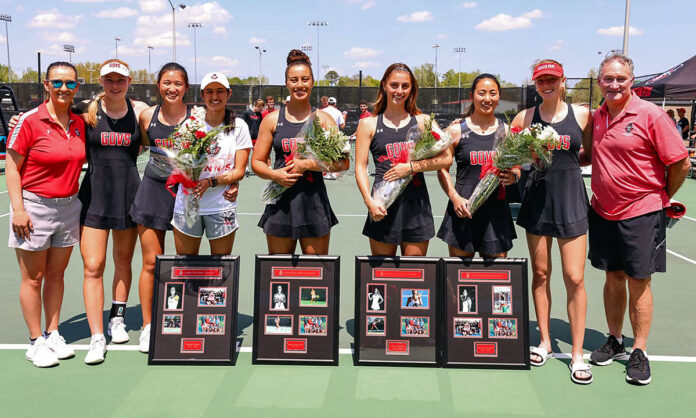 Austin Peay State University Women's Tennis capture OVC Regular Season Championship in Senior Day sweep of Tennessee State. (Carder Henry, APSU Sports Information)