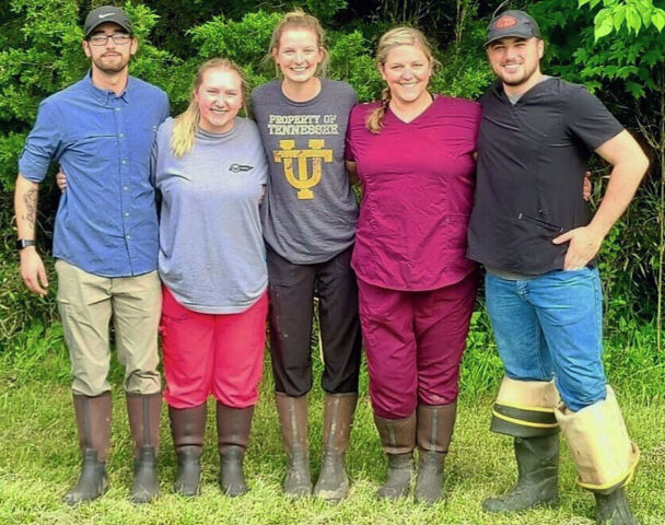 From the left are Nick Deans, Sarah Zirkle, Sarah Krueger, Dr. Catherine Haase and Trevor Walker. (APSU)