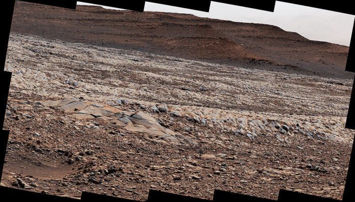 NASA’s Curiosity Mars rover used its Mast Camera, or Mastcam, to survey these wind-sharpened rocks, called ventifacts, on March 15, 2022, the 3,415th Martian day, or sol, of the mission. The team has informally described these patches of ventifacts as “gator-back” rocks because of their scaly appearance. (NASA/JPL-Caltech/MSSS)