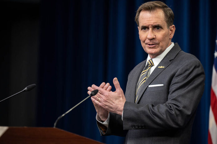 Pentagon Press Secretary John F. Kirby holds a press briefing, the Pentagon, Washington, D.C., April 27th, 2022. (Air Force Tech. Sgt. Jack Sanders)