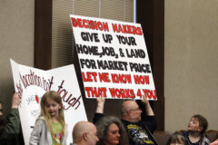 Supporters of the McCraw family and others whose land is threatened by the Rossview Road Widening filled the gallery at the Montgomery County Commissioners Meeting. (Tony Centonze, ClarksvilleOnline.com)