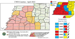 Tennessee CWD Counties – April 2022