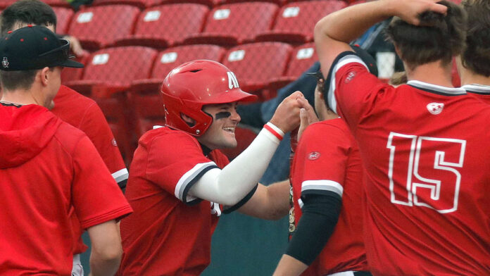John Bolton, TJ Foreman, and Tyler Delong set pace in Austin Peay State University baseball team's series-opening win against Murray State. (Robert Smith, APSU Sports Information)