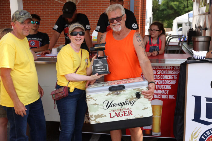 2022 Dwayne Byard Memorial BBQ Cook-Off Grand Champion Big Orange Smokers, Perry Pratt. (Mark Haynes, Clarksville Online)