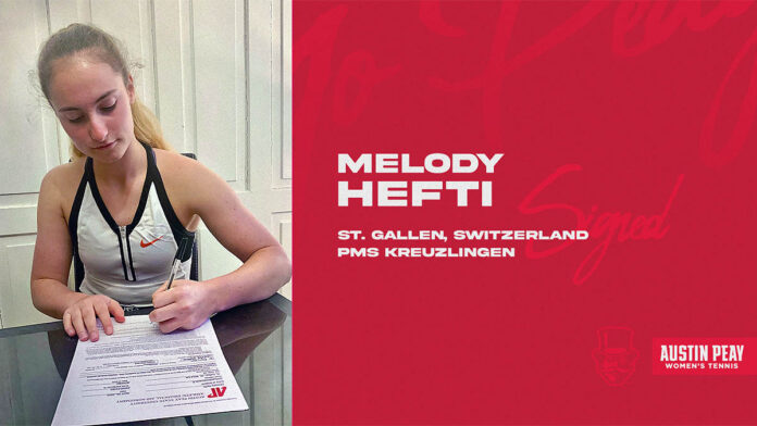 Austin Peay State University Women's Tennis adds Melody Hefti. (APSU Sports Information)