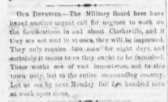 Clarksville Chronicle, December 20th, 1861