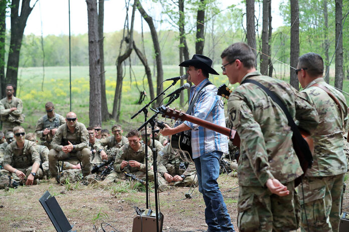 John Rich Visits Screaming Eagle soldiers during Operation Lethal Eagle II. (Spc. Jordy Harris, U.S Army, 101st Airborne Division Unit Public Affairs Representative) 