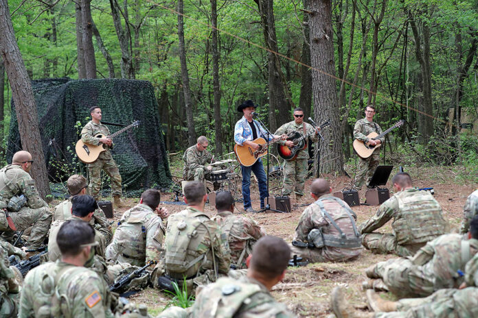 John Rich Visits Screaming Eagle soldiers during Operation Lethal Eagle II. (Spc. Jordy Harris, U.S Army, 101st Airborne Division Unit Public Affairs Representative)