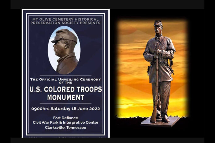 Unveiling of U.S. Colored Troops Monument at Fort Defiance to be held June 18th, 2022.
