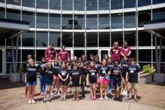 The youngsters and instructors at the Minecraft camp for middle schoolers. (APSU)