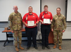 Command Sgt. Maj. Harbour, Montgomery County EMS Paramedic Joseph Farley, Montgomery County EMS, AEMT Alex Wood and Colonel Jordan.