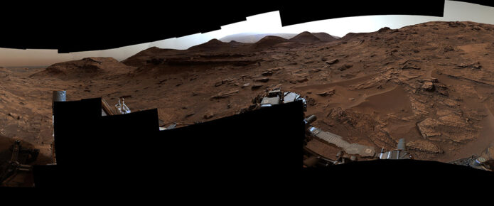 NASA's Curiosity Mars rover captured this 360-degree panorama near a location nicknamed Sierra Maigualida on May 22, 2022. The panorama is made up of 133 individual images captured by Curiosity's Mast Camera, or Mastcam. (NASA/JPL-Caltech/MSSS)