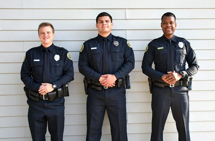 (L-R) Clarksville Police Officers Beckham Robertson, Mark Shelhamer, and Garold Wiseman.