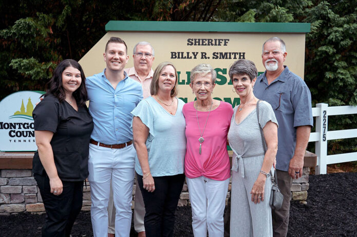 (L to R) From the Smith Family is granddaughter Megan Goder, grandson Matthew Goder, son-in-law David Goder, daughter Wendy (Smith) Weis, Elaine Smith, daughter Lesa (Smith) Goder and son-in-law Joe Weis.