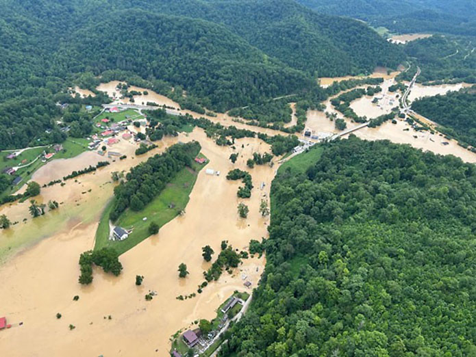 Arial imagery of the flooding in eastern Kentucky taken by Tennessee Army National Guard aircrew, July 28th.