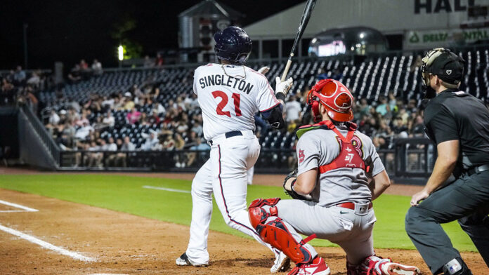 Jon Singleton's Blast Lifts Nashville Sounds Past Memphis Redbirds Tuesday night at First Horizon Park. (Nashville Sounds)