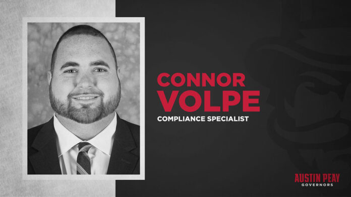 Austin State University compliance specialist Connor Volpe. (APSU Sports Information)