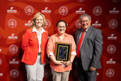 Austin Peay State University Provost Maria Cronley, Dr. Amy Hamlin & President Mike Licari. (APSU)