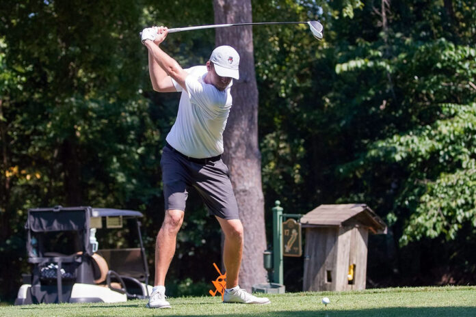 Jakob Falk Schollert leads Austin Peay State University Men's Golf on day one at Jackson Country Club. (APSU Sports Information)