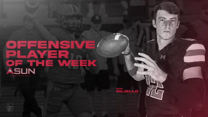 Austin Peay State University Football's Mike DiLiello earns first ASUN Offensive Player of the Week honors. (APSU Sports Information)