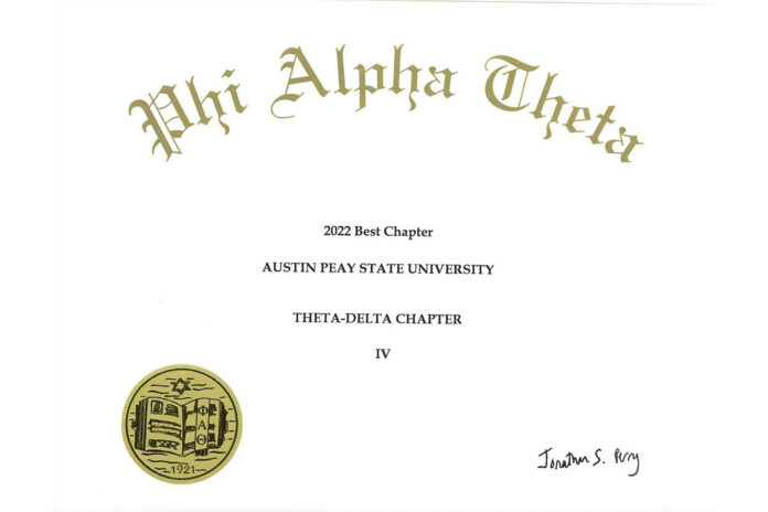 Austin Peay State University Phi Alpha Theta National Honor Society chapter. (APSU)