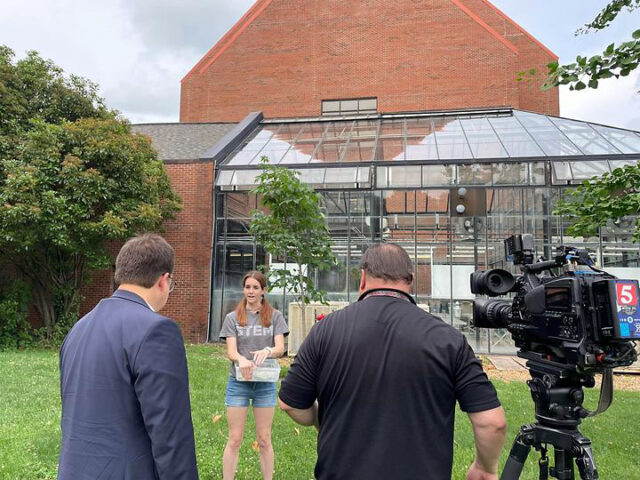 Jessie Verrillo discusses beetles and the corpse flower with News Channel 5. (APSU)