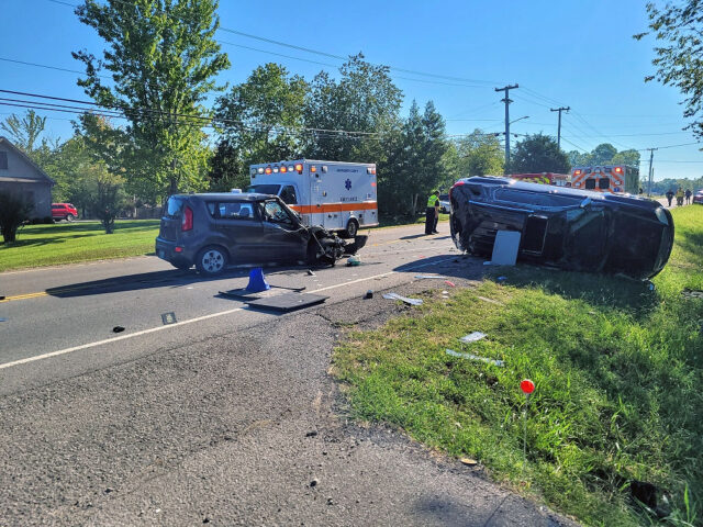Clarksville Police on the scene of a multiple vehicle accident on Ashland City Road.