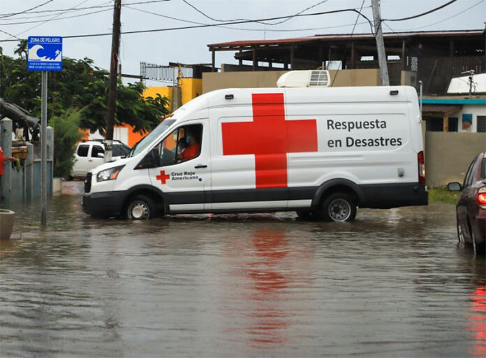 Red Cross Emergency Response Vehicle assesses damages in Salinas, Puerto Rico. (Isaac León Vales/American Red Cross)