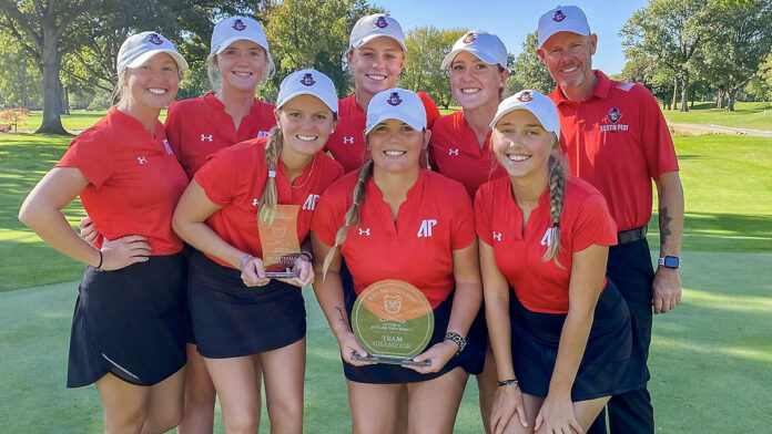 Austin Peay State University Women's Golf graduate student Taylor Dedmen leads Govs to title defense at Butler Fall Invitational. (APSU Sports Information)