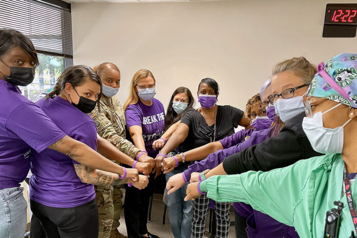 BACH and Fort Campbell ACS are banded together in their commitment against domestic violence and making sure military families are safe and healthy. Reach out now to your nearest FAP office, call the Domestic Violence Hotline at 1-800-799-7233 at any time, or ask your health care provider for assistance. (Maria Christina Yager, Blanchfield Army Community Hospital)