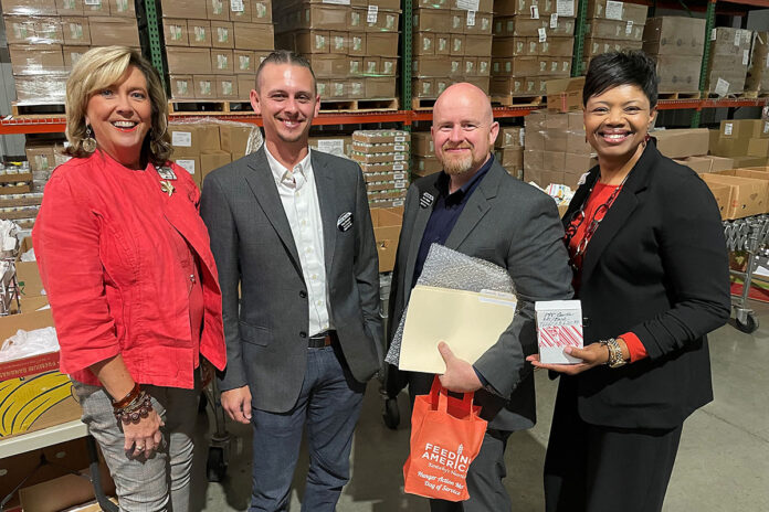 Food Lion gave a donation of $3,625 in grocery store gift cards to benefit the Pathfinder Pantry at HCC. Pictured from left—Yvette Eastham, HCC Chief Institutional Advancement Officer, Barry Shelton, Craig Thompson, and Dr. Alissa Young, President & CEO of HCC.
