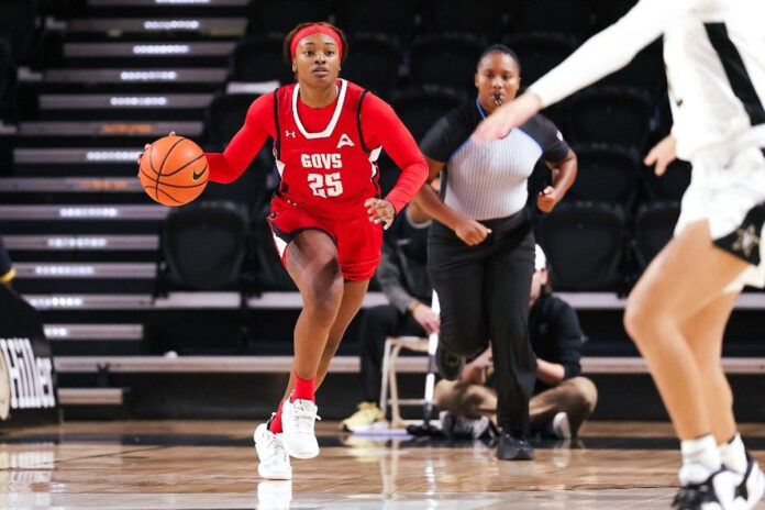 Austin Peay State University Women's Basketball battles, falls late at Vanderbilt. (Maddie Rose, APSU Sports Information)