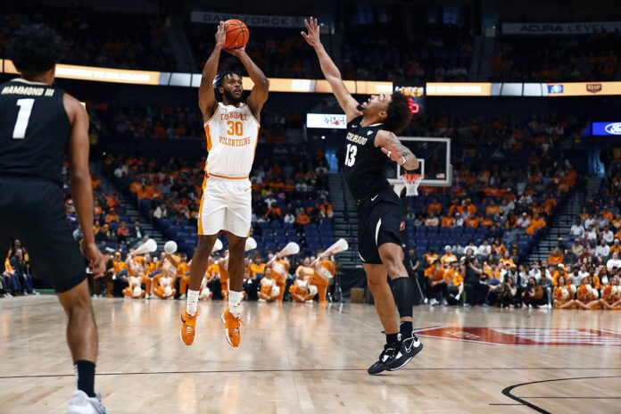 #11 Tennessee Men's Basketball team loses to Colorado in Nashville, 78-66. (UT Athletics)