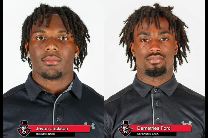 Austin Peay State University Football's Demetries Ford and Jevon Jackson. (APSU Sports Information)