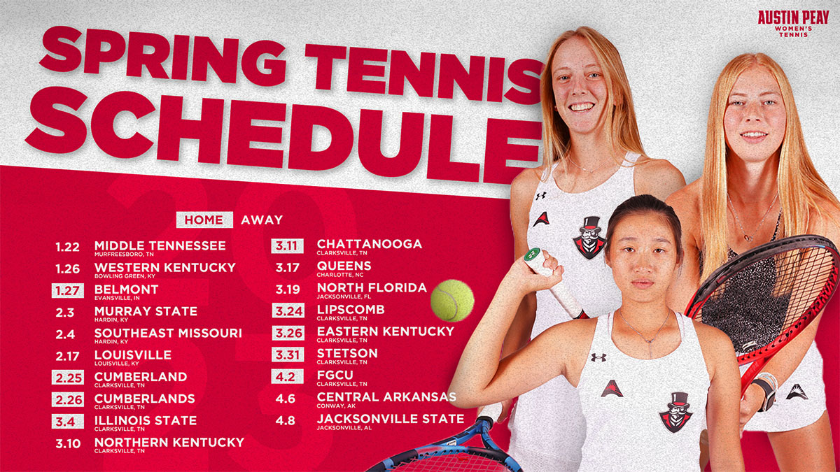 Austin Peay State University Women's Tennis releases 2023 Schedule