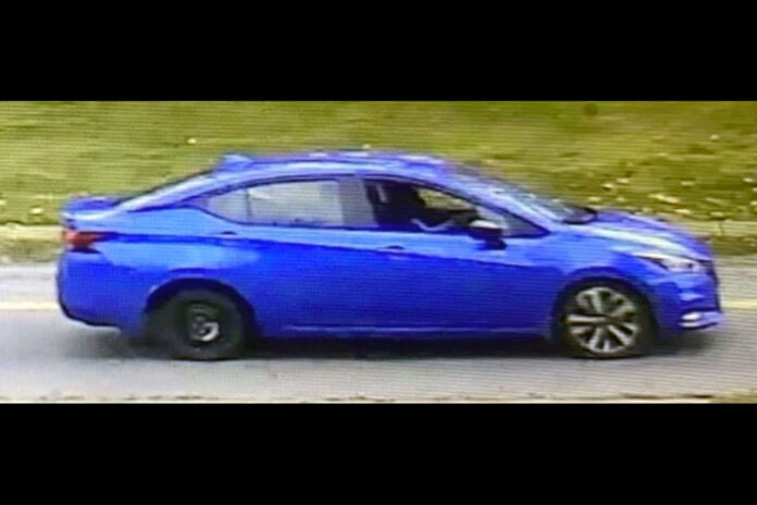 Blue Nissan Versa that was involved in the shooting on Pine Mountain Road