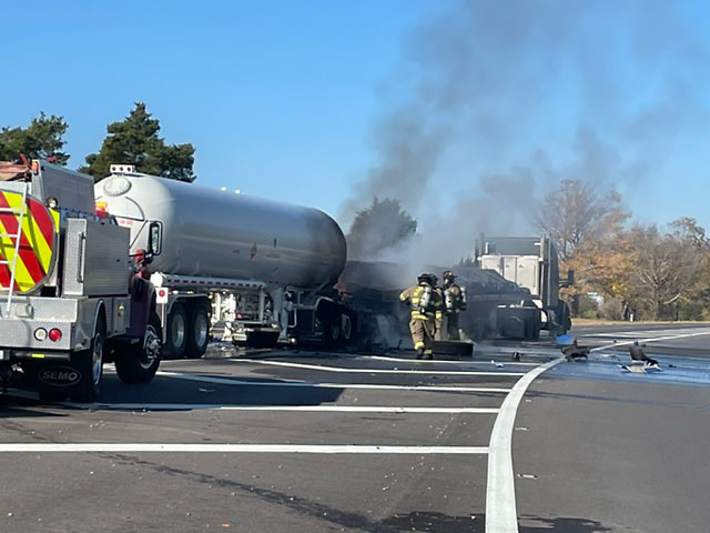 Semi Tractor Trailer crash on I-24 West.