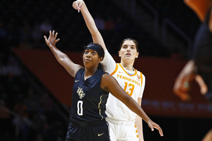 Tennessee Women's Basketball freshman Justine Pissott broke out for a carer-high 14 points, three rebounds and one assist in win over UCF. (UT Athletics)