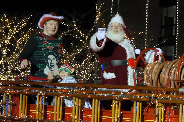 Santa Clause at the Clarksville Lighted Christmas Parade. (Mark Haynes, Clarksville Online)