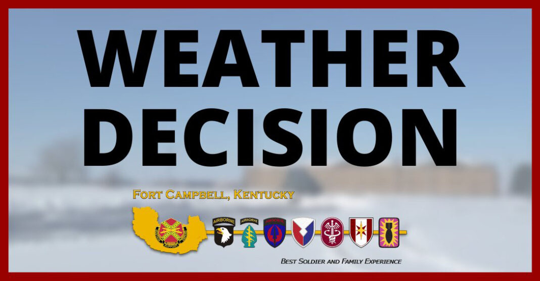Fort Campbell Weather Decision for December 22nd23rd Clarksville