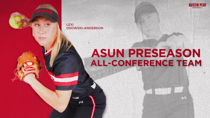 Austin Peay State University Softball's Lexi Osowski-Anderson named to ASUN Preseason All-Conference Team. (APSU Sports Information)