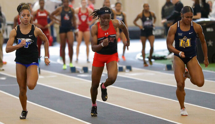 Austin Peay State University Track and Field's Kenisha Phillips 200-meter dash highlights opening day of Vanderbilt Invitational. (APSU Sports Information)